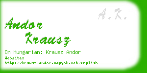 andor krausz business card